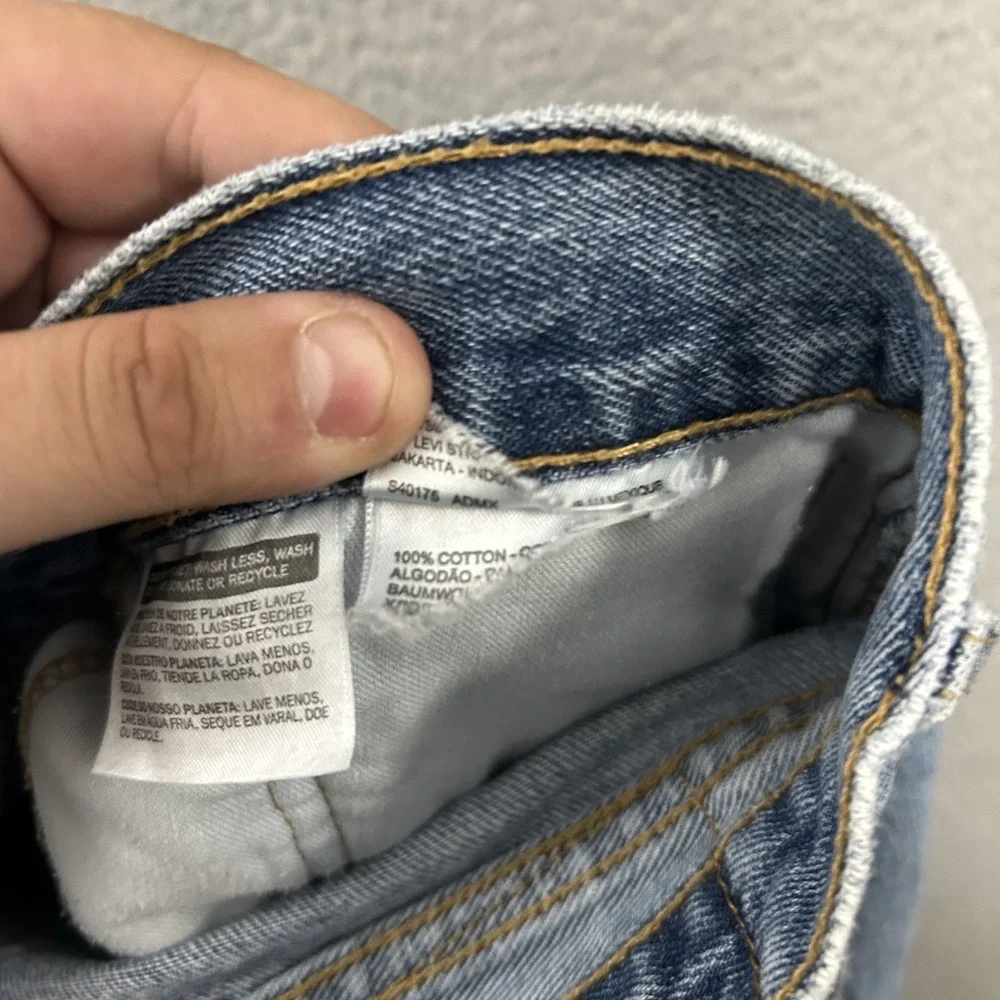 Levis Jeans Mens 36x32 Blue Denim 505 Regular Straight American Light Wash Adult
